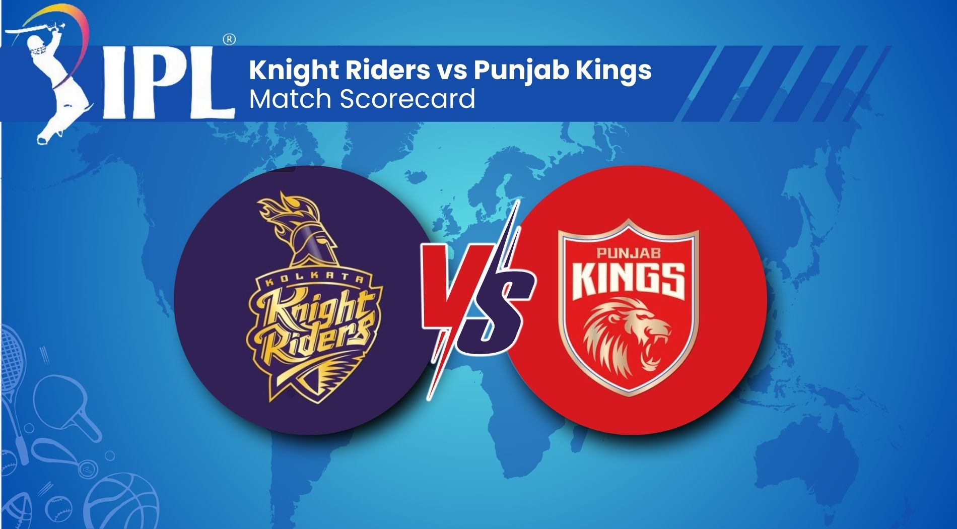 Knight Riders vs Punjab Kings Match Scorecard