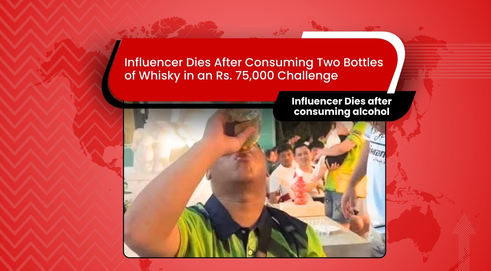 Influencer Dies After Consuming Two Bottles of Whisky in an Rs. 75,000 Challenge